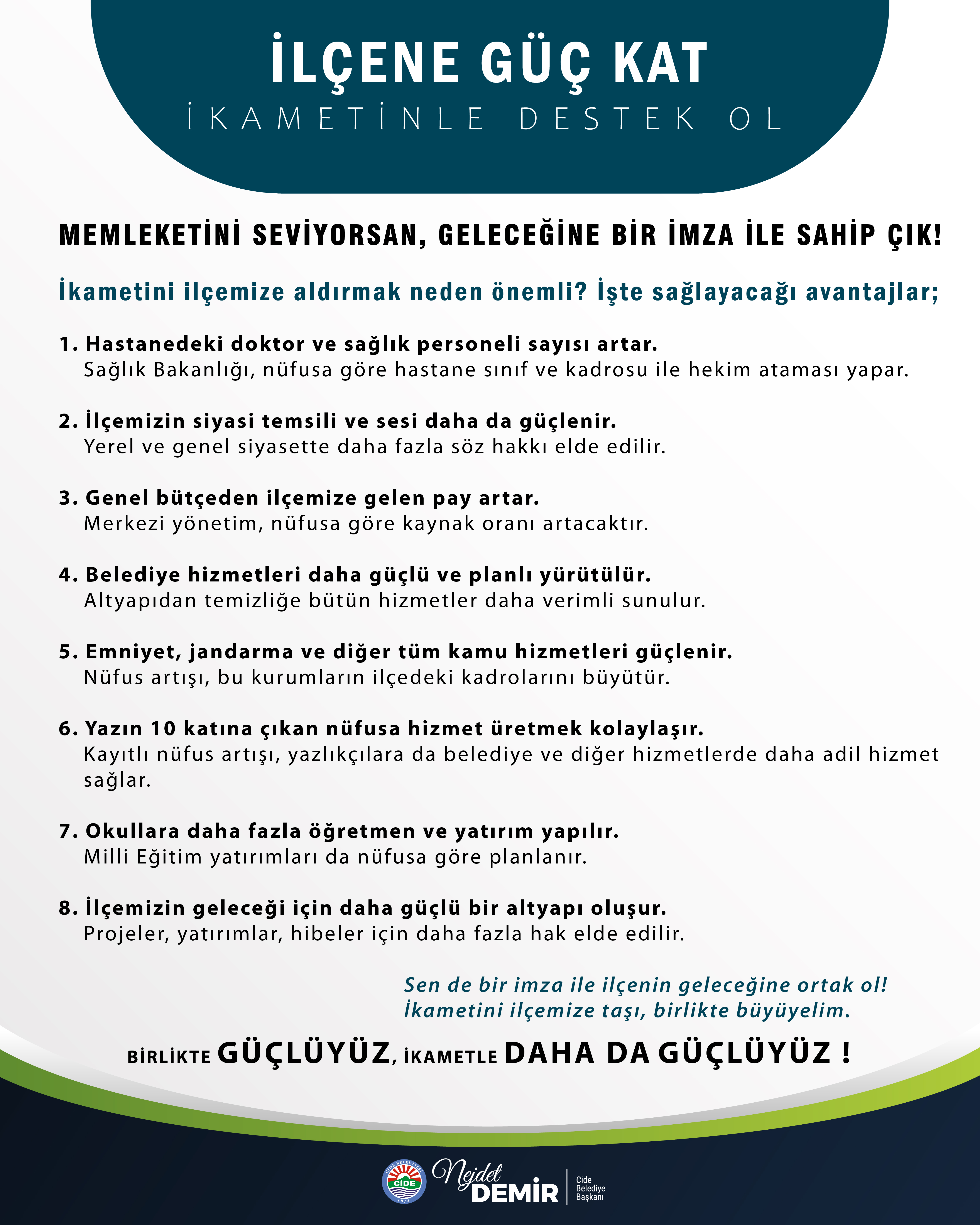 İlçene Güç Kat, İkametinle Destek Ol!